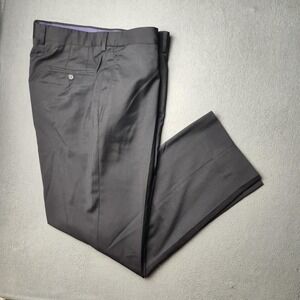 Ted Baker London Pants Mens 35x30 Black Wool Dress Trousers Jarrett Flat Front